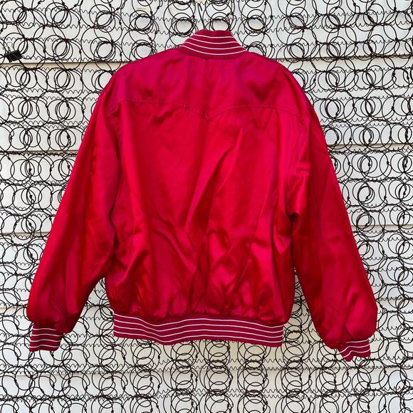 Vintage West Ark red satin western bomber jacket XL - Picture 3 of 6